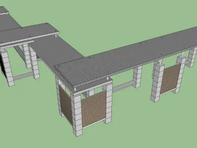 semi shade pavilion for park area 3D model