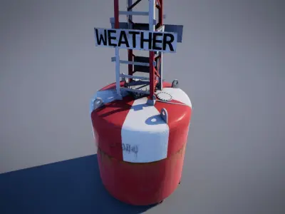 Weather Buoy Low-poly 3D model