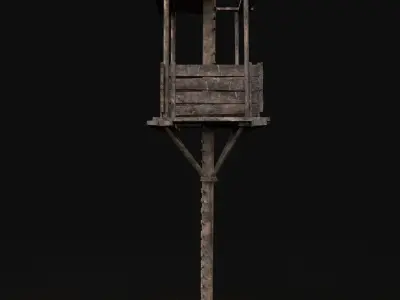 Next Gen AAA Fantasy Wooden Watchtower Low-poly 3D model