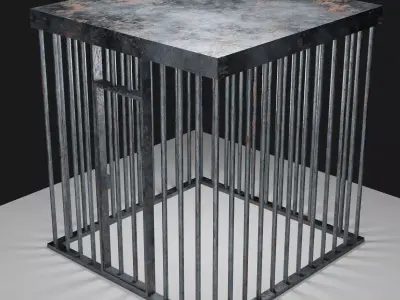 Square Metal Cage Free low-poly 3D model