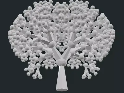 Pythagorean Tree of Life - Fractal Complexity 500K 3D model