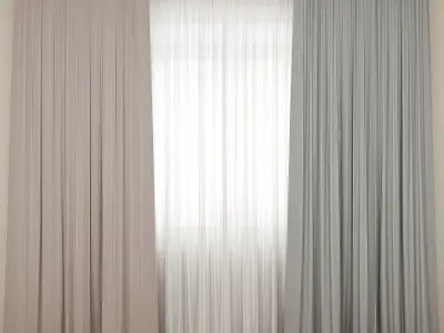 Curtain modern  01 3D model 3D model