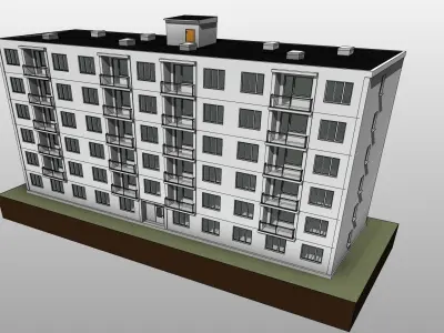Prefabricated apartment building system T06B 3D model