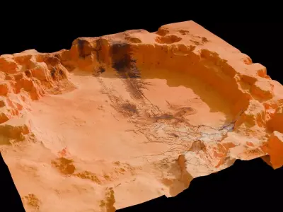 Landscape Crater 3D model  16 K 3D model