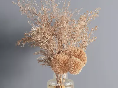 plants bouquet vase 04 3D model