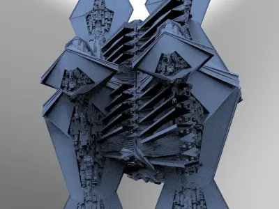 Sci-Fi Egyptian Floating Monolith temple 7 3D model