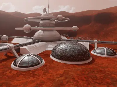 Mars Colony 4K PBR 3D model