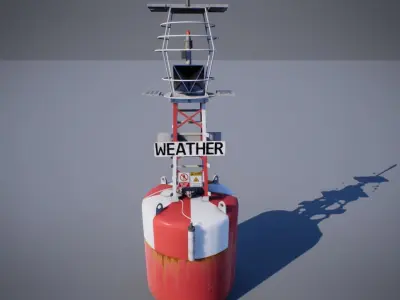 Weather Buoy Low-poly 3D model