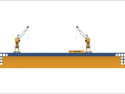 Floating Dock  Low-poly 3D model