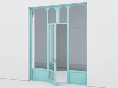Aluminium door 346 3D model