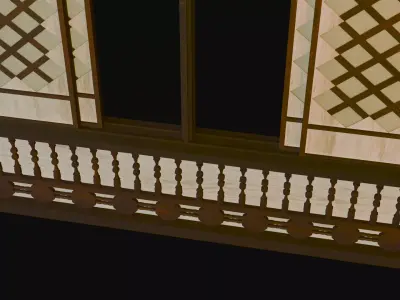 Capiz Window 03 Low-poly 3D model