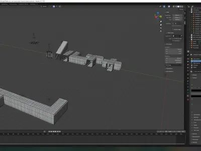 Make your own space station layout - Simple set Low-poly 3D model