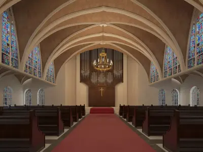 Church Interior 04 3D model