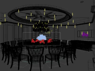 Business Restaurant - Coffee - Banquet  176 3D model