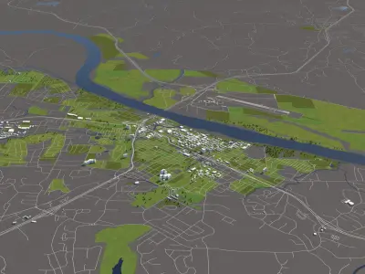 Jefferson City Missouri USA 50x50km 3D model