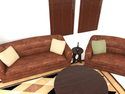 Sofa set 3D model couch 3D model