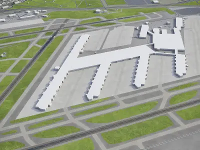 Louisville - Muhammad Ali International Airport - SDF Low-poly 3D model