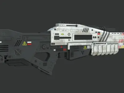 Sci-Fi Shotgun  Low-poly 3D model
