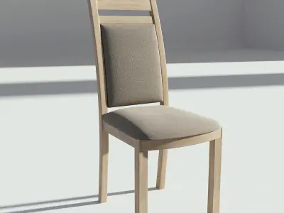 Light Wooden Sidechair 3D model