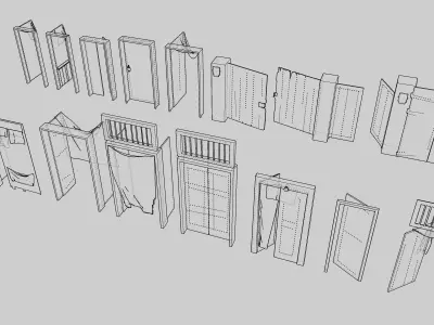 Village Door Pack Low-poly 3D model