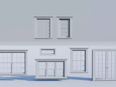 Traditional Double Hung Residential Window Pack 3D model
