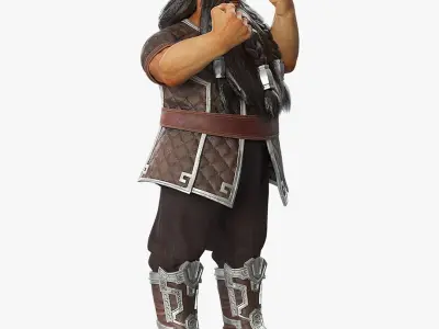  Game Dwarf Character Rigged 
