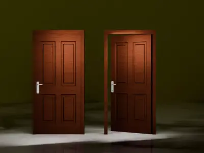 Wooden Door - Animated Free 3D model