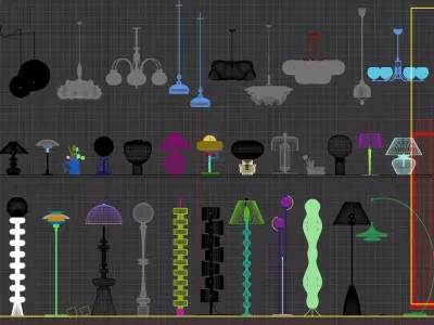 Modern Lighting Sets 3D model