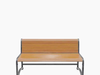 Street Bench V3 Low-poly 3D model