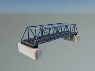 Double Track Bridge 3D model