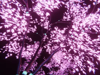 Tree with neon light Free 3D model