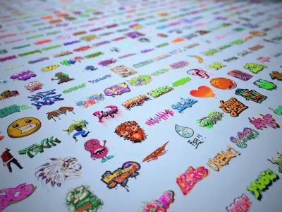 350 Graffiti 4K PNG Cutouts Texture