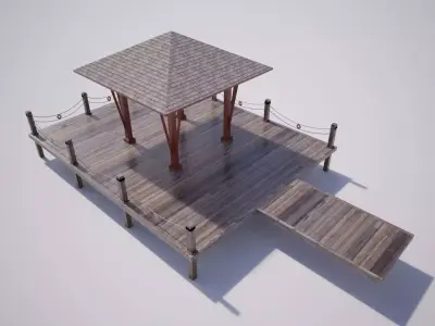 Lotus Yoga Pavilion 3DS Max Vray Corona Low-poly 3D model