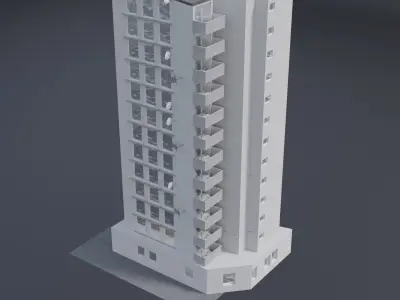 High Rise 1 Low-poly 3D model