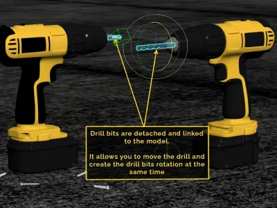 Screwdriver Drill and Drill 3D model