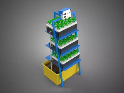 SMART HOME IOT NFT HYDROPONIC PLANT FARM CULTIVATION MONITORING 3D model