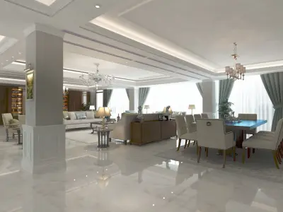 villa contemporary interior  3D model