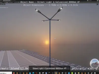 Street Light 1 2 3 4 5 Galvanized 3D Model Pack
