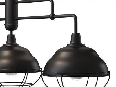 Levi Industrial Farmhouse Iron Linear LED Pendant by Jonathan Y Low-poly 3D model