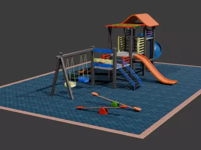 children playground Low-poly 3D model
