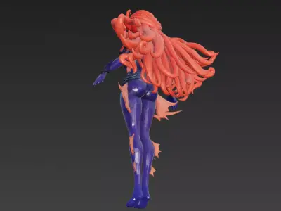 Female Fish Creature 3D Model Low-poly 3D model