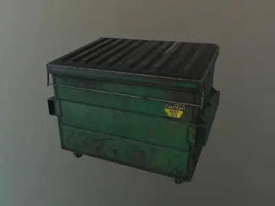 PBR Dirty Dumpster Low-poly 3D model