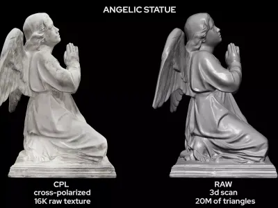 Praying Angel Marble Statue Photogrammetry 3D Scan 41 3D model