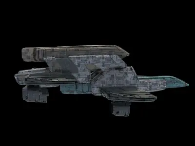salina v3 Huge SciFi Spaceship 3D model