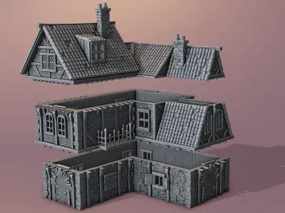 Medieval house 3D print model