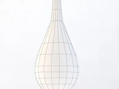 Petite Wood Drop Pendant Light 3D model