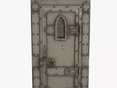 Rusted Metal Bunker Door 2 Low-poly 3D model