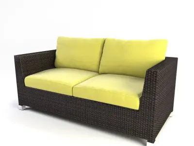Garden Furniture - Synthetic Rattan Set - ATO Venedig 3D model