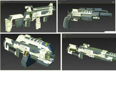 Futuristic Weaponry Low Poly Models 3D Model Pack