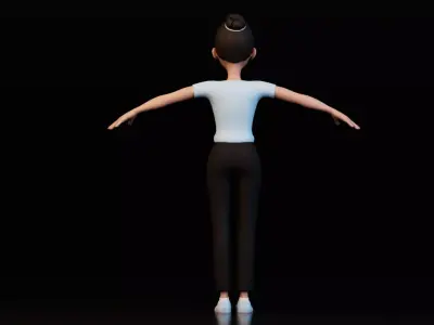 Stylized Female Character and Doctor Rigged 3D Models Low-poly 3D model
